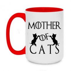 Чашка двокольорова велика Mother of cats1
