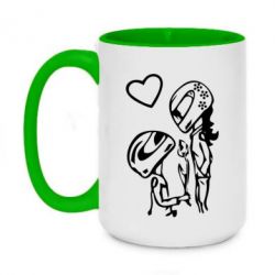 Чашка двухцветная 420ml MOTO LOVE - PrintSalon