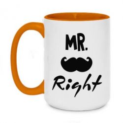 Чашка двухцветная 420ml Mr. right - PrintSalon