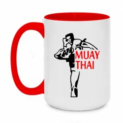 Чашка двухцветная 420ml Muay Thai kick - PrintSalon