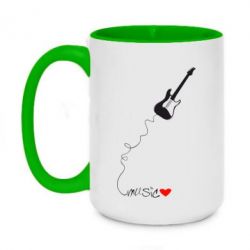 Чашка двухцветная 420ml Music love - PrintSalon