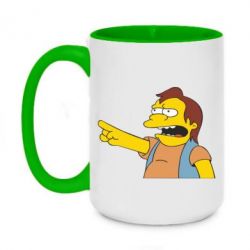 Чашка двухцветная 420ml Нельсон Симпсон - PrintSalon