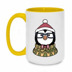 Чашка двухцветная 420ml New Year's Penguin - PrintSalon
