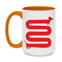 Чашка двухцветная 420ml оооочень длинная такса - PrintSalon