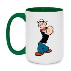 Чашка двухцветная 420ml Папай моряк - PrintSalon