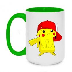 Чашка двухцветная 420ml Pikachu in a cap - PrintSalon