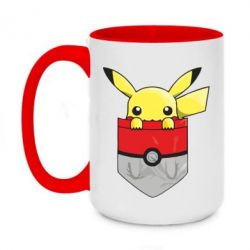Чашка двухцветная 420ml Pikachu in pocket - PrintSalon