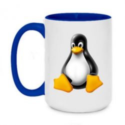 Чашка двухцветная 420ml Пингвин Linux - PrintSalon