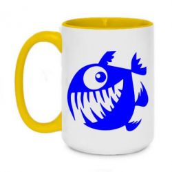 Чашка двухцветная 420ml Пиранья - PrintSalon