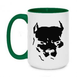 Чашка двухцветная 420ml Питбуль - PrintSalon