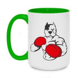 Чашка двокольорова велика Pitbull Boxing Logo - PrintSalon
