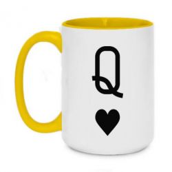 Чашка двухцветная 420ml Playing Cards Queen - PrintSalon