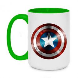 Чашка двухцветная 420ml Потертый щит-PrintSalon Чашка двухцветная 420ml Потертый щит