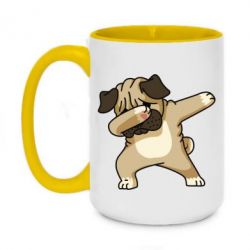 Чашка двухцветная 420ml Pug Swag - PrintSalon