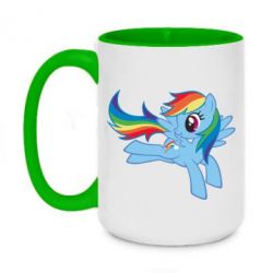Чашка двухцветная 420ml Rainbow Dash run - PrintSalon