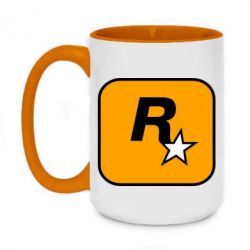 Чашка двухцветная 420ml Rockstar Games logo - PrintSalon