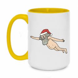 Чашка двокольорова велика Santa comes to town! - PrintSalon