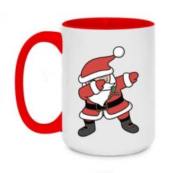 Чашка двухцветная 420ml Santa dabbing - PrintSalon