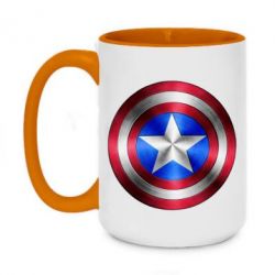 Чашка двухцветная 420ml Щит Капитана Америка-PrintSalon Чашка двухцветная 420ml Щит Капитана Америка