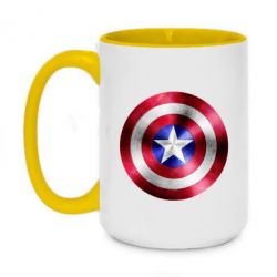 Чашка двухцветная 420ml Щит кэпа-PrintSalon Чашка двухцветная 420ml Щит кэпа