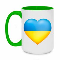 Кружка двухцветная 420ml Серце патріота - PrintSalon