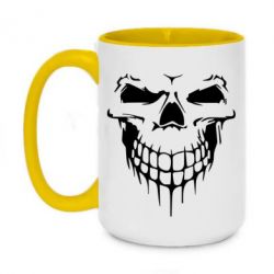 Чашка двухцветная 420ml Silhouette of a skull - PrintSalon