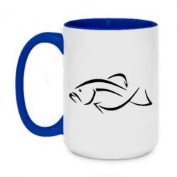 Чашка двухцветная 420ml Силуэт рыбы - PrintSalon