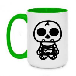 Чашка двухцветная 420ml Скелетик - PrintSalon