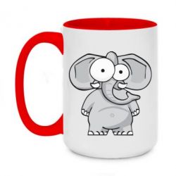Чашка двухцветная 420ml Слон глазастый - PrintSalon