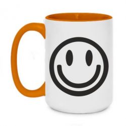 Чашка двухцветная 420ml Смайлик - PrintSalon