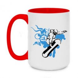 Чашка двухцветная 420ml Сноуборд - PrintSalon