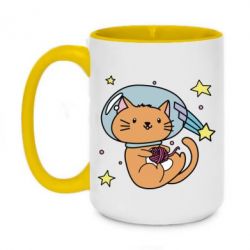 Чашка двухцветная 420ml Space Cat - PrintSalon