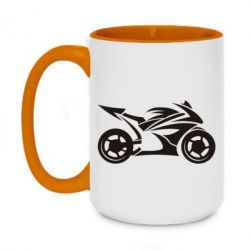 Чашка двухцветная 420ml Спортивный байк - PrintSalon