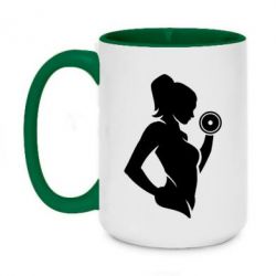 Чашка двухцветная 420ml Sports Girl - PrintSalon