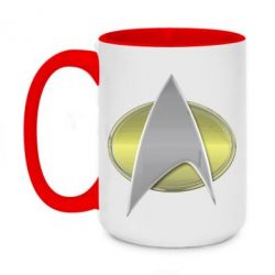 Чашка двухцветная 420ml Star Trek Gold Logo - PrintSalon