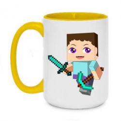 Чашка двокольорова велика Steve minecraft - PrintSalon