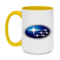 Чашка двухцветная 420ml Subaru 3D Logo - PrintSalon