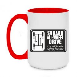 Чашка двухцветная 420ml Subaru All-Wheel - PrintSalon