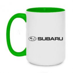 Чашка двухцветная 420ml Subaru logo - PrintSalon