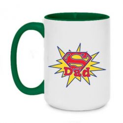 Чашка двухцветная 420ml Super Dad - PrintSalon