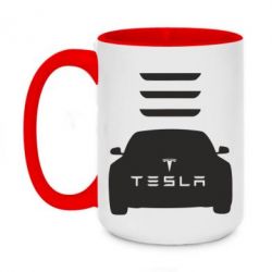 Чашка двухцветная 420ml Tesla Car - PrintSalon