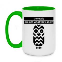 Чашка двокольорова велика The owls are not what they seem - PrintSalon