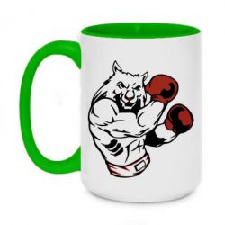 Чашка двухцветная 420ml The Wolf Boxer - PrintSalon