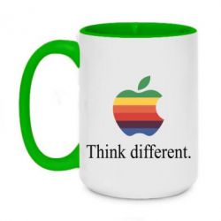Чашка двухцветная 420ml Think different. - PrintSalon