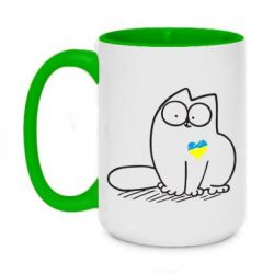 Чашка двухцветная 420ml Типовий український кіт - PrintSalon