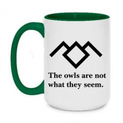 Чашка двухцветная 420ml Твин Пикс совы - PrintSalon