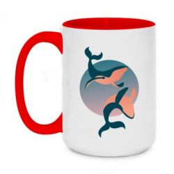 Чашка двухцветная 420ml Two whales - PrintSalon