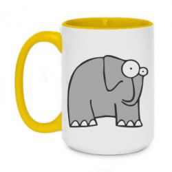 Чашка двухцветная 420ml удивленный слон - PrintSalon