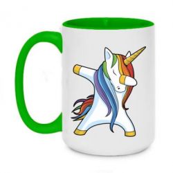 Чашка двухцветная 420ml Unicorn dabbing - PrintSalon