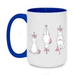 Чашка двухцветная 420ml Unicorn in yoga - PrintSalon